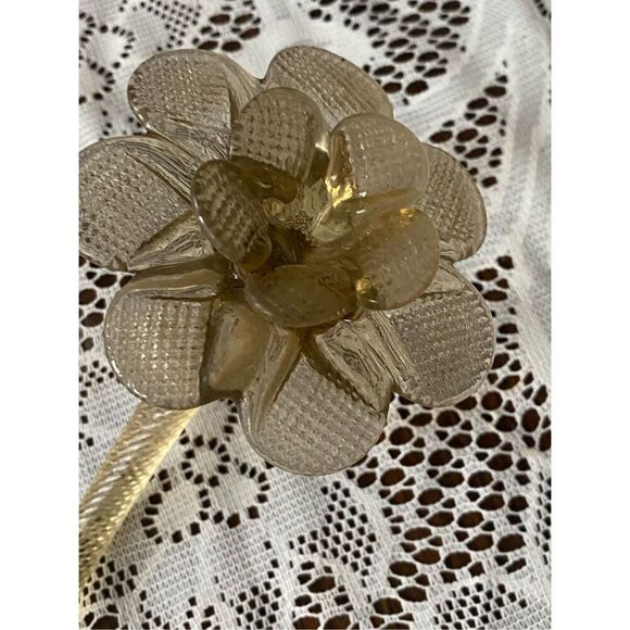 Vintage Murano Venetian Chandelier Clear Glass Flower Sten Replacement part 17” - Picture 4 of 5